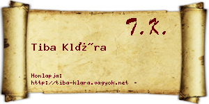 Tiba Klára névjegykártya