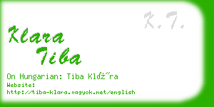 klara tiba business card